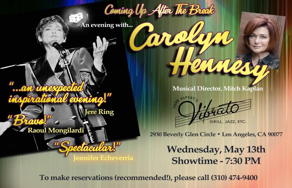 Emmy Award Winning Actress and Singer Carolyn Hennesy Returns to the Stage for One-Night-Only Cabaret Performance at Vibrato Grill Jazz Club Wednesday, May 13, 2026
