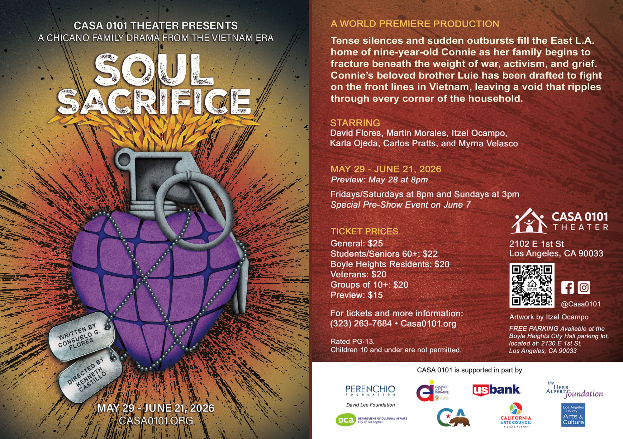 CASA 0101 THEATER PRESENTS THE WORLD PREMIRE OF SOUL SACRIFICE